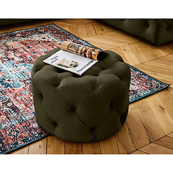 Acheter Lisa Design Gallata - pouf Chesterfield rond - en velours