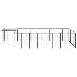 Helloshop26 Chenil extérieur cage enclos parc animaux chien 10,89 m² 110 cm acier noir 02_0000486