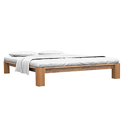 vidaXL Cadre de lit sans matelas bois de chêne massif 160x200 cm