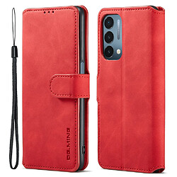 Etui en PU DG.MING anti-chocs avec support, rouge pour votre OnePlus Nord N200 5G