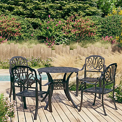 Maison Chic Table de bistro et chaises d'extérieur 5 pcs,Ensemble de bistro de jardin pour relax Aluminium coulé Noir -GKD464653