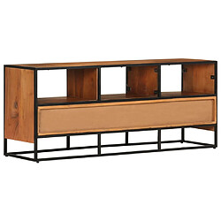 Avis vidaXL Meuble TV 110x30x45 cm Bois d'acacia massif