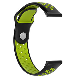 Bracelet en silicone 22mm bicolore noir/vert pour votre Huawei Watch GT/Honor Watch Magic