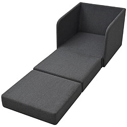 Avis vidaXL Fauteuil convertible gris foncé tissu