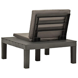 Maison Chic Lot de 2 Chaises de salon de jardin et coussins - Fauteuil d'extérieur Plastique Anthracite -MN23959 pas cher