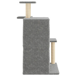 Helloshop26 Arbre à chat meuble tour grimper jouet grattage grattoir escalade plateforme avec griffoirs en sisal clair 97 cm gris 02_0022635