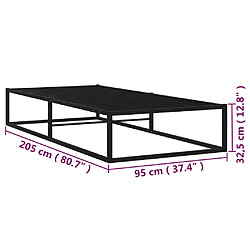 vidaXL Cadre de lit sans matelas noir métal 90x200 cm pas cher