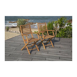 Lot de 2 fauteuils pliantes de jardin en eucalyptus FSC - 57,5x56x90cm