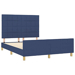 Avis vidaXL Cadre de lit sans matelas bleu 140x200 cm tissu