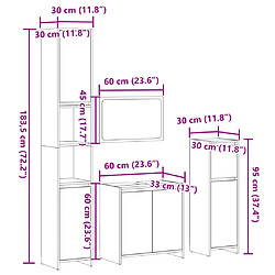 vidaXL Ensemble de meubles de salle de bain 4 pcs chêne sonoma pas cher