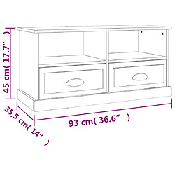 vidaXL Meuble TV chêne sonoma 93x35,5x45 cm bois d'ingénierie pas cher