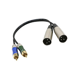 Câble d'Interconnexion Adaptateur Double XLR Mâle à 2-RCA Mâle Prise pas cher