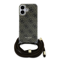 Guess Maroquinerie Guess Coque iPhone 16 avec Bandoulière IML 4G - Marron