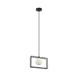 Luminaire Center Suspension Grosetta Verre,Acier Noir