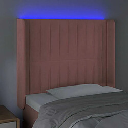 Acheter Maison Chic Tête de lit scandinave à LED,meuble de chambre Rose 83x16x118/128 cm Velours -MN87914