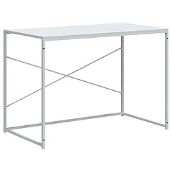 vidaXL Bureau d'ordinateur Blanc 110x60x70 cm Bois d'ingénierie