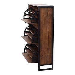 Acheter Mendler Meuble à chaussures HWC-A27, armoire à chaussures, 122x77x29cm structure 3D 3 volets ~ aspect chêne sauvage