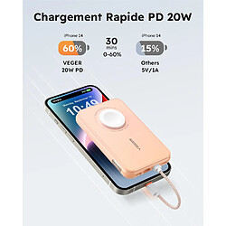 Avis SANAG 10000Mah Batterie Externe Avec Câble Intégré Pour Iphone Apple Watch Samsung Huawei Etc.,20W Pd Charge Rapide Mini Power Bank 4 Entrées 3 Sorties(Câble Usb C To L/L To Usb C)