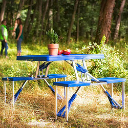 Avis Malatec Table d'appoint pliante valise pique-nique camping Bleu