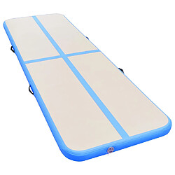 vidaXL Tapis gonflable de gymnastique avec pompe 600x100x10cm PVC Bleu