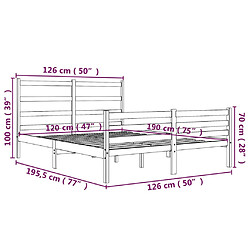 vidaXL Cadre de lit sans matelas bois massif pas cher