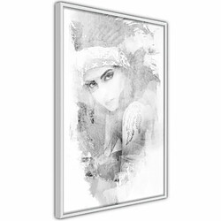 Paris Prix Affiche Murale Encadrée Mysterious Look Grey 20 x 30 cm Blanc