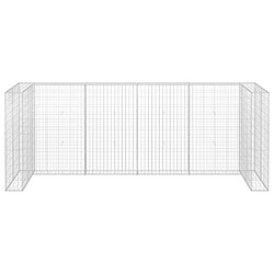 Avis vidaXL Mur en gabion pour poubelles Acier galvanisé 320x100x120 cm