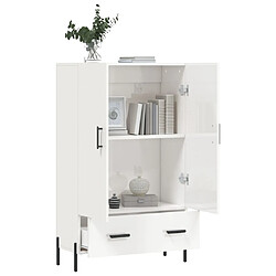 Avis vidaXL Buffet haut blanc brillant 69,5x31x115 cm bois d'ingénierie