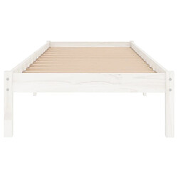 Acheter Maison Chic Lit adulte - Lit simple Cadre de lit,Structure du lit Contemporain Blanc Bois massif 90x190 cm Simple -MN42844