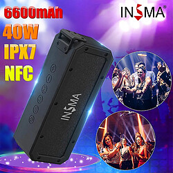 Universal INSMA S400 plus 40W NFC Bluetooth TWS Wireles Wireles Stéréo Tri-Bass Tri-Bass Ipx7 Employofing Enceinte avec