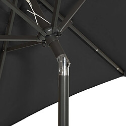 Helloshop26 Parasol avec lumières led 200 x 211 cm aluminium noir 02_0008091 pas cher