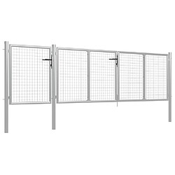 vidaXL Portail de jardin Acier 400 x 100 cm Argenté