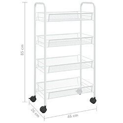 Maison Chic Desserte de cuisine à 4 niveaux | Chariot de cuisine | Meuble de rangement roulant Blanc 46x26x85 cm Fer -GKD74445 pas cher