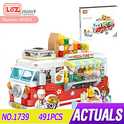 Avis Universal Mini Blocs City Series Street View Truck Fruit/Ice Cream Shop Learning Toys(Rouge)