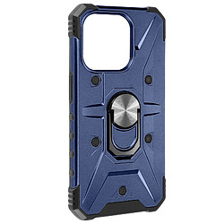 Avizar Coque Bague pour iPhone 15 Plus Bumper Antichoc Série ArmoRing Bump Bleu Nuit