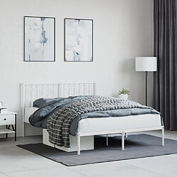 Maison Chic Cadre/structure de lit métal et tête de lit pour adulte - Lit Moderne Chambre blanc 135x190 cm -MN58749