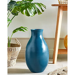 Beliani Vase décoratif STAGIRA fait à la main Céramique 48 cm Bleu