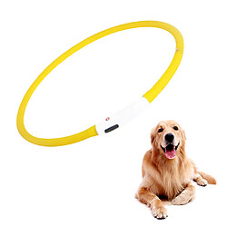 Collier LED Pour Chien Collier USB Rechargeable Anti-perte Colliers Laisse Jaune pas cher