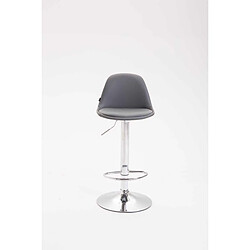 Decoshop26 Tabouret de bar avec repose-pieds design moderne synthétique gris et métal 10_0000148