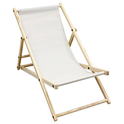 ECD Germany Chaise Longue en Bois de Pin Beige Pliable 120 kg Réglable à 3 Positions de Couchage Bain de Soleil pour Intérieur et Extérieur Fauteuil Relax de Plage Jardin Balcon Terrasse Patio