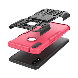 Wewoo Coque Pour OPPO Realme 3 Pro Texture de pneu TPU antichoc + PC Housse de protection avec support rose pas cher