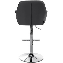 Decoshop26 Tabouret de bar chaise haute x1 fonction rotation 360° en PVC noir avec coutures décoratives piètement métal chromé 10_0005254 pas cher