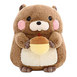 RedMiter Marmotte en peluche 25cm pour enfants - Marron