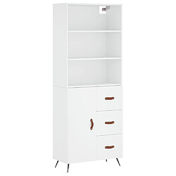 vidaXL Buffet haut Blanc 69,5x34x180 cm Bois d'ingénierie