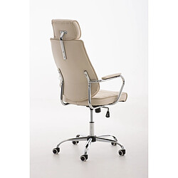 Avis Decoshop26 Fauteuil de bureau à roulettes en synthétique crème hauteur réglable BUR10004