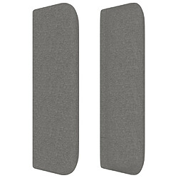 Avis vidaXL Tête de lit avec oreilles Gris foncé 183x16x78/88 cm Tissu