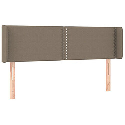 vidaXL Tête de lit avec oreilles Taupe 147x16x78/88 cm Tissu