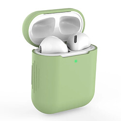 Coque en silicone avec chargement sans fil vert clair pour votre Apple AirPods (2019)/(2016)