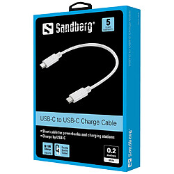 Sandberg USB-C Charge Cable 0.2m câble USB 0,2 m USB C Blanc