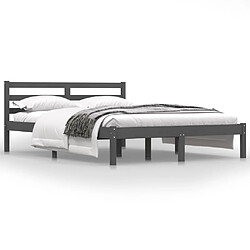 vidaXL Cadre de lit sans matelas 135x190 cm gris